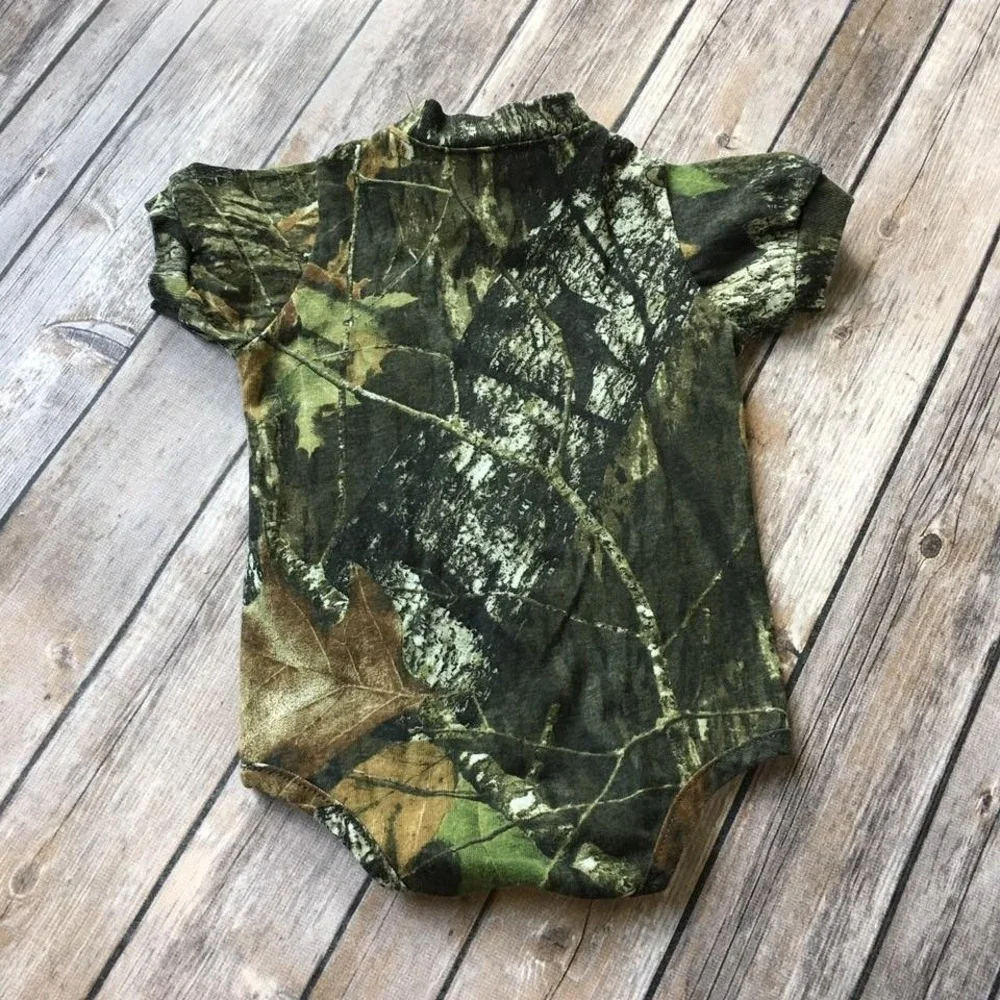 Camo Bodysuit Baby 6M 12M Jordan Lee Mossy Oak Romper 1 Piece Hunting Photo Prop